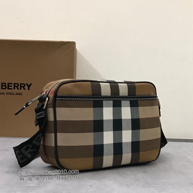 Burberry專櫃新款男包 巴寶莉徽標品牌專用格紋男士相機包斜挎包  db1207